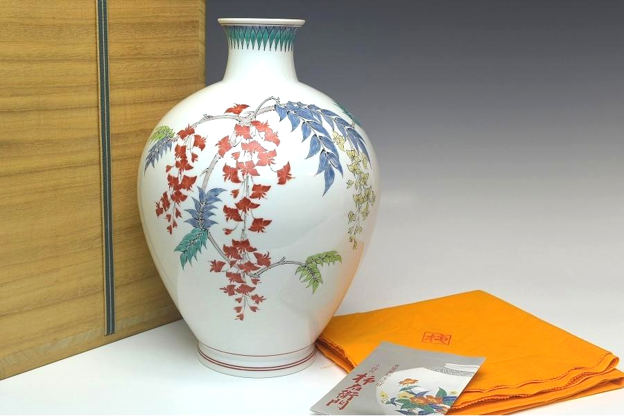 ビーズ 天守閣 骨董品 ☆十四代 酒井田柿右衛門本人作